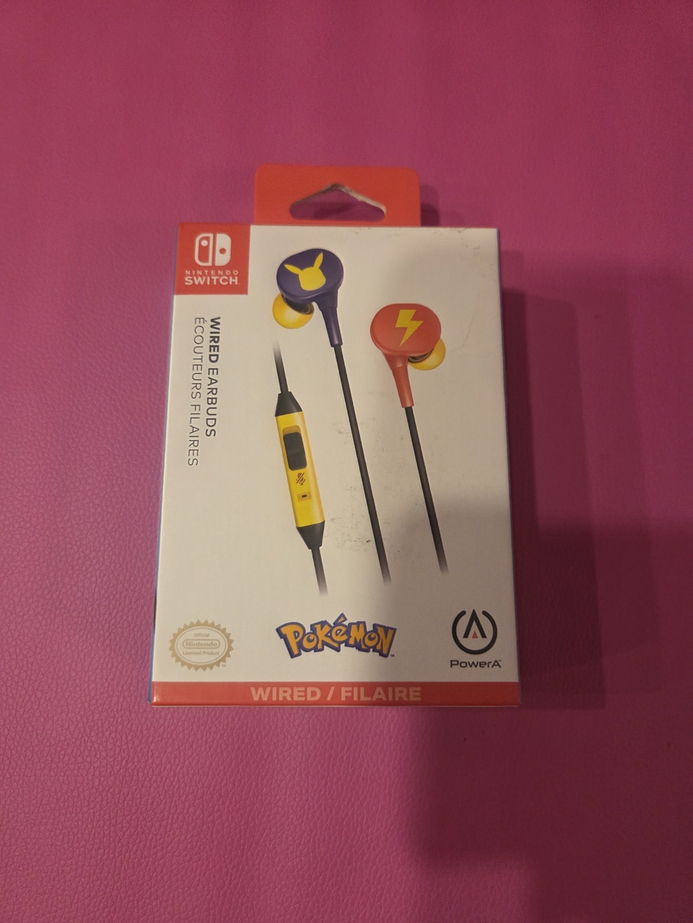 Nintendo Pokémon Wired Earbuds in Purple, Red, and Yellow